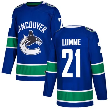 Blue Men's Jyrki Lumme Authentic Vancouver Canucks Home Jersey