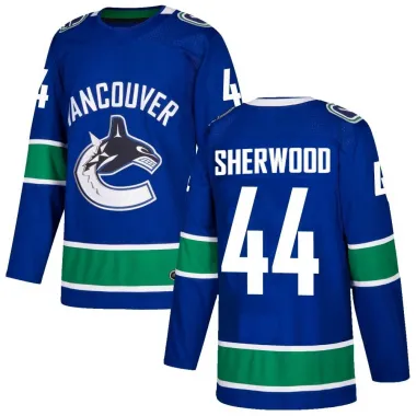 Blue Men's Kiefer Sherwood Authentic Vancouver Canucks Home Jersey