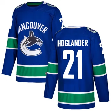 Blue Men's Nils Hoglander Authentic Vancouver Canucks Home Jersey