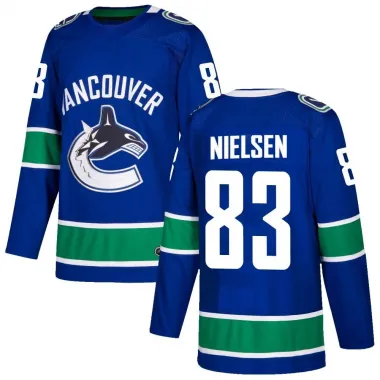 Blue Men's Tristen Nielsen Authentic Vancouver Canucks Home Jersey