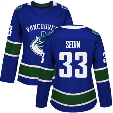 Blue Women's Henrik Sedin Authentic Vancouver Canucks Home Jersey