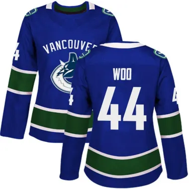 Blue Women's Jett Woo Authentic Vancouver Canucks Home Jersey