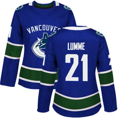 Blue Women's Jyrki Lumme Authentic Vancouver Canucks Home Jersey