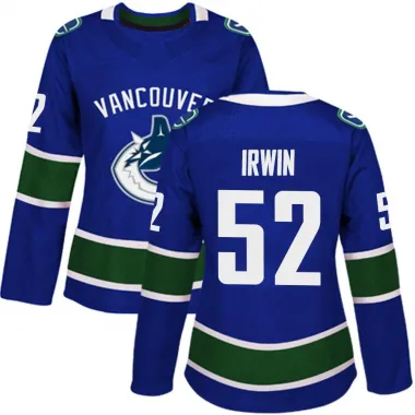 Blue Women's Matt Irwin Authentic Vancouver Canucks Home Jersey