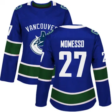 Blue Women's Sergio Momesso Authentic Vancouver Canucks Home Jersey