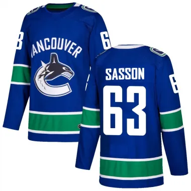 Blue Youth Max Sasson Authentic Vancouver Canucks Home Jersey