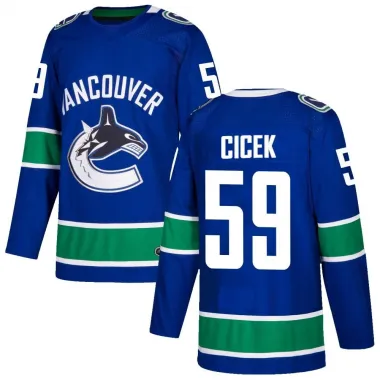 Blue Youth Nick Cicek Authentic Vancouver Canucks Home Jersey