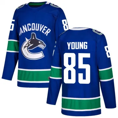 Blue Youth Ty Young Authentic Vancouver Canucks Home Jersey