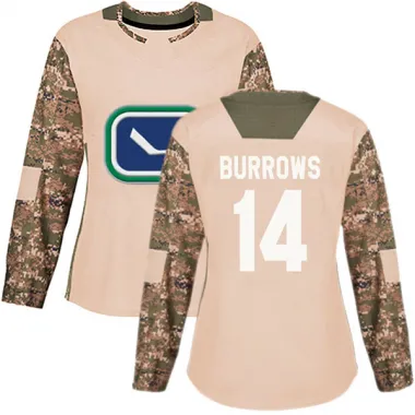 Camo Women's Alex Burrows Authentic Vancouver Canucks Veterans Day Practice Jersey