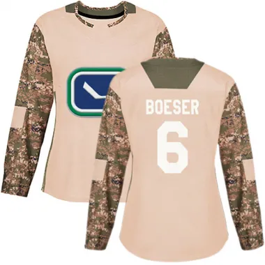 Camo Women's Brock Boeser Authentic Vancouver Canucks Veterans Day Practice Jersey