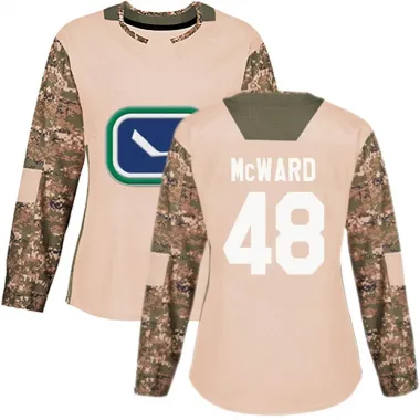 Camo Women's Cole McWard Authentic Vancouver Canucks Veterans Day Practice Jersey