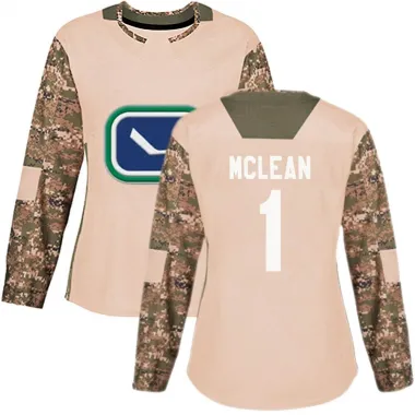 Camo Women's Kirk Mclean Authentic Vancouver Canucks Veterans Day Practice Jersey