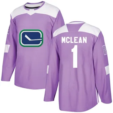 Purple Men's Kirk Mclean Authentic Vancouver Canucks Fights Cancer Practice Jersey