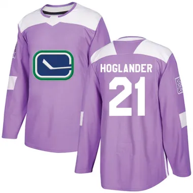 Purple Men's Nils Hoglander Authentic Vancouver Canucks Fights Cancer Practice Jersey