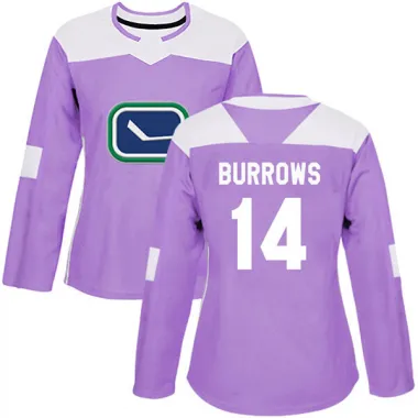 Purple Women's Alex Burrows Authentic Vancouver Canucks Fights Cancer Practice Jersey