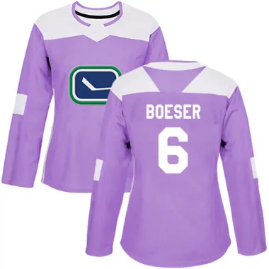 Purple Women's Brock Boeser Authentic Vancouver Canucks Fights Cancer Practice Jersey