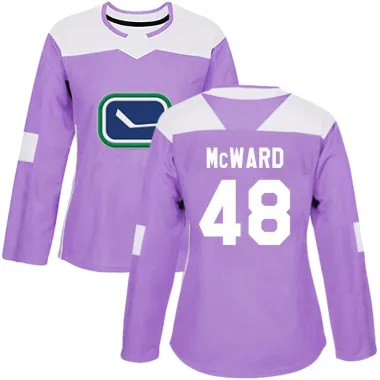 Purple Women's Cole McWard Authentic Vancouver Canucks Fights Cancer Practice Jersey