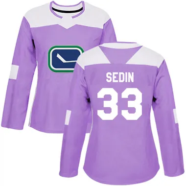 Purple Women's Henrik Sedin Authentic Vancouver Canucks Fights Cancer Practice Jersey