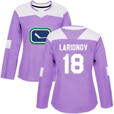 Purple Women's Igor Larionov Authentic Vancouver Canucks Fights Cancer Practice Jersey