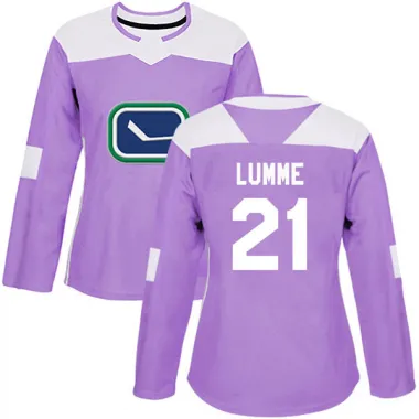 Purple Women's Jyrki Lumme Authentic Vancouver Canucks Fights Cancer Practice Jersey