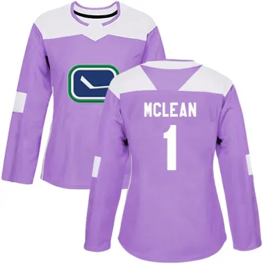 Purple Women's Kirk Mclean Authentic Vancouver Canucks Fights Cancer Practice Jersey