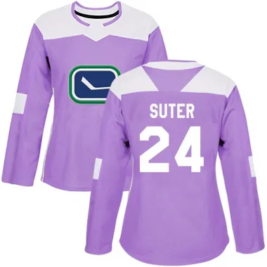 Purple Women's Pius Suter Authentic Vancouver Canucks Fights Cancer Practice Jersey