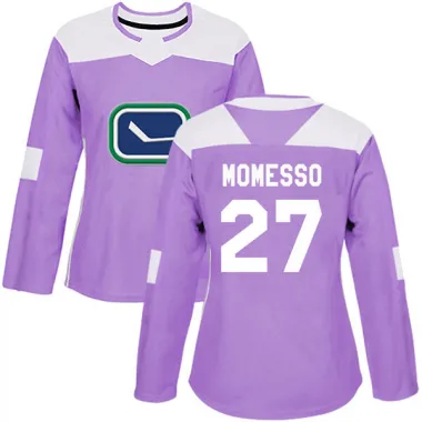 Purple Women's Sergio Momesso Authentic Vancouver Canucks Fights Cancer Practice Jersey