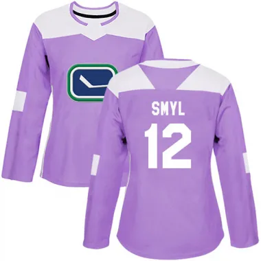 Purple Women's Stan Smyl Authentic Vancouver Canucks Fights Cancer Practice Jersey