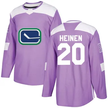 Purple Youth Danton Heinen Authentic Vancouver Canucks Fights Cancer Practice Jersey