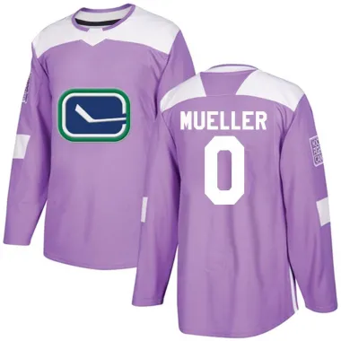 Purple Youth Ty Mueller Authentic Vancouver Canucks Fights Cancer Practice Jersey