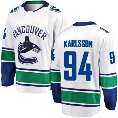 White Men's Linus Karlsson Breakaway Vancouver Canucks Away Jersey