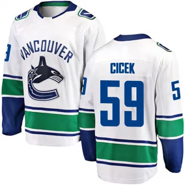 White Men's Nick Cicek Breakaway Vancouver Canucks Away Jersey