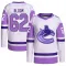 White/Purple Men's Josh Bloom Authentic Vancouver Canucks Hockey Fights Cancer Primegreen Jersey