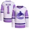 White/Purple Men's Kirk Mclean Authentic Vancouver Canucks Hockey Fights Cancer Primegreen Jersey