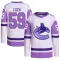 White/Purple Men's Nick Cicek Authentic Vancouver Canucks Hockey Fights Cancer Primegreen Jersey