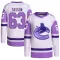 White/Purple Youth Max Sasson Authentic Vancouver Canucks Hockey Fights Cancer Primegreen Jersey