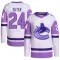 White/Purple Youth Pius Suter Authentic Vancouver Canucks Hockey Fights Cancer Primegreen Jersey