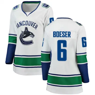 White Women's Brock Boeser Breakaway Vancouver Canucks Away Jersey