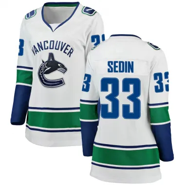 White Women's Henrik Sedin Breakaway Vancouver Canucks Away Jersey