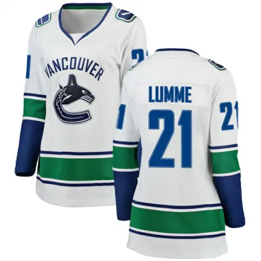 White Women's Jyrki Lumme Breakaway Vancouver Canucks Away Jersey