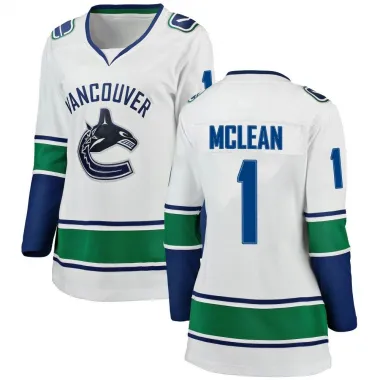 White Women's Kirk Mclean Breakaway Vancouver Canucks Away Jersey