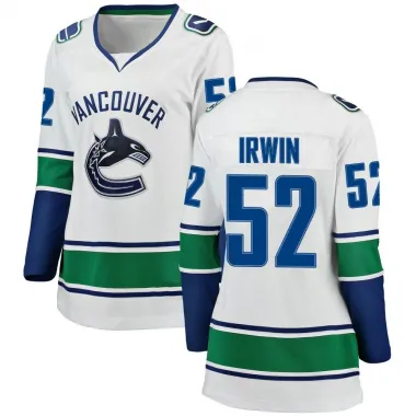 White Women's Matt Irwin Breakaway Vancouver Canucks Away Jersey