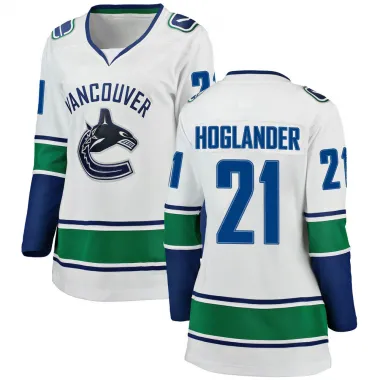 White Women's Nils Hoglander Breakaway Vancouver Canucks Away Jersey