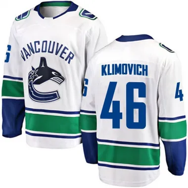 White Youth Danila Klimovich Breakaway Vancouver Canucks Away Jersey