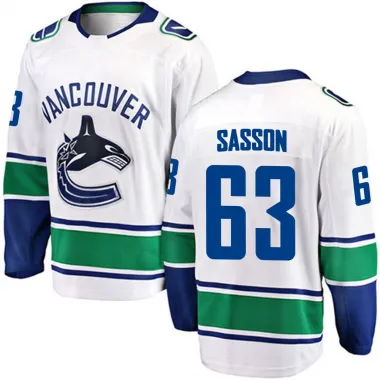 White Youth Max Sasson Breakaway Vancouver Canucks Away Jersey