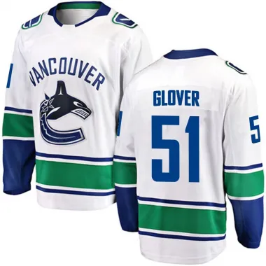 White Youth Ty Glover Breakaway Vancouver Canucks Away Jersey